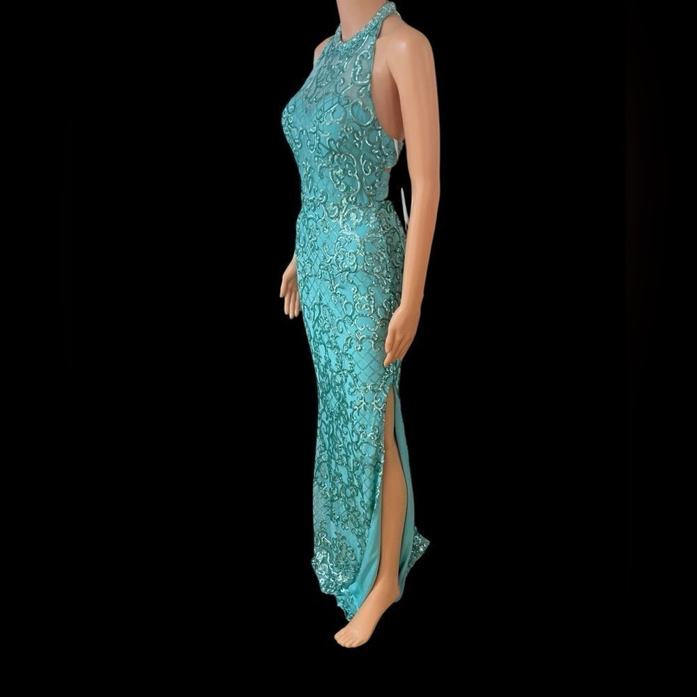 Formal Sea Mist Sz. 0 Embellished‎ Formal Gown - Picture 2 of 7